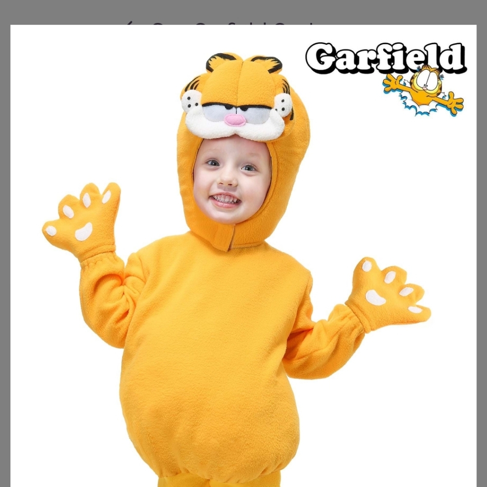 Garfield costume visibly worn good condition no mittens